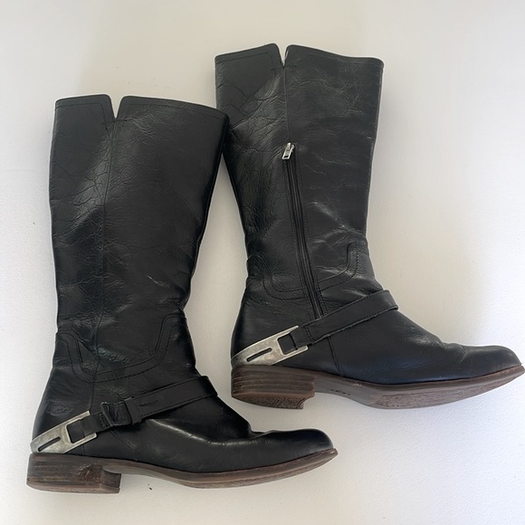 UGG Women's Channing II Boots Leather Sheepskin Sock Liner Black Size 10 - Picture 2 of 14